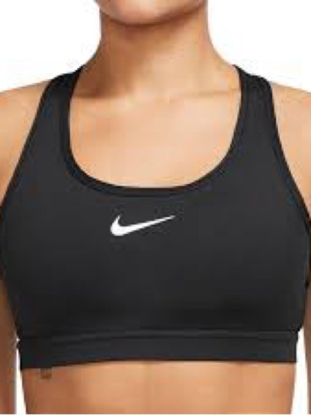 Nike Black Racerback Sports Bra with White Swoosh